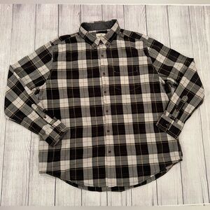 AMERICAN EAGLE Men's Black and Gray Plaid Shirt/size XXL